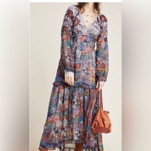 Anthropologie Maeve Annabella Tiered Maxi Dress Size 4